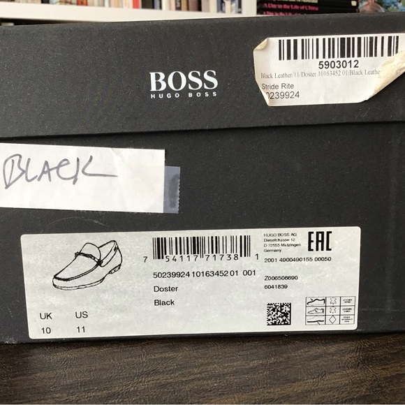 HUGO BOSS MEN’S “DOSTER” SHOE - New w/box - black - S 11 - Picture 7 of 7